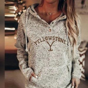 Yellowstone XL Women's Hoodie Cream & Gold